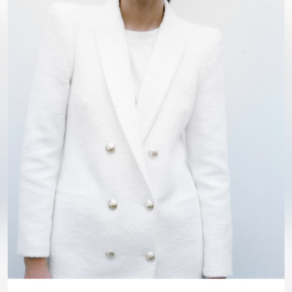 Zara Textured Double-Breasted Blazer Size XS